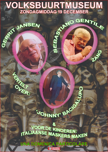 716650 Kleine poster bij de culturele zondag, met als thema ‘UNA DOMENICA PARTICOLARE’, waar prof. dr. Gerrit Jansen ...